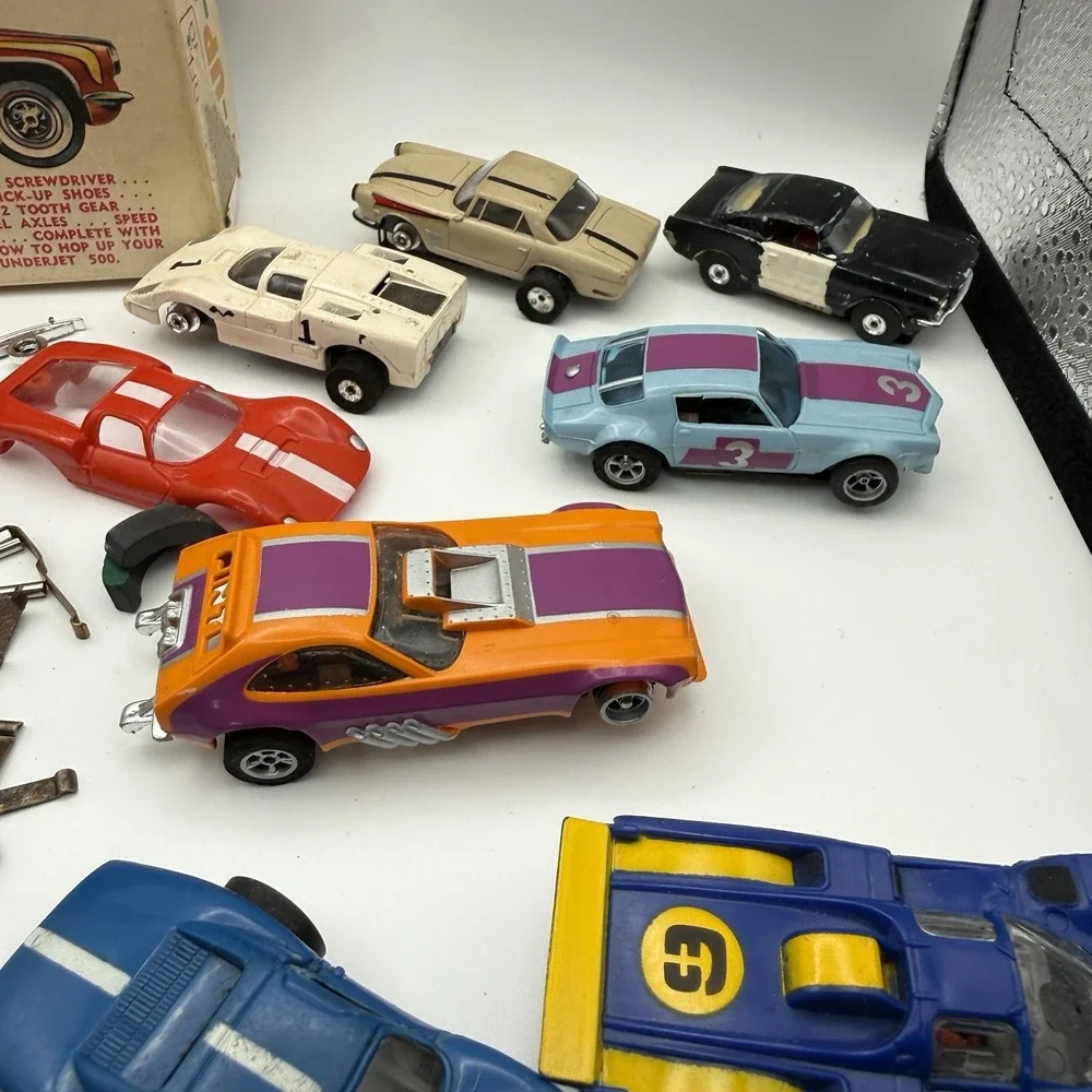 10pc+  Lot Vintage Aurora Slot Cars T-Jet Thunderjet 500 Corvette Porsche Bronco